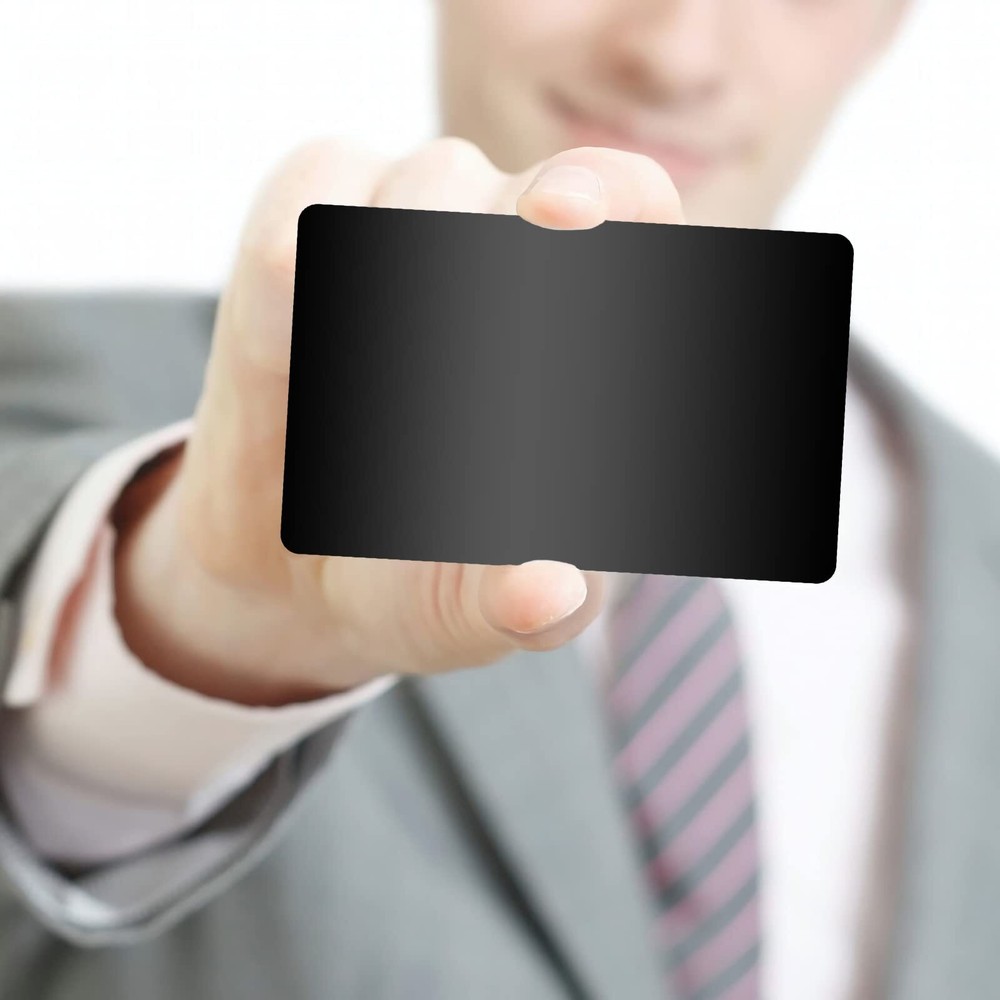 220PCS Blank Metal Business Cards Black Metal Business Cards Blank Aluminum L...