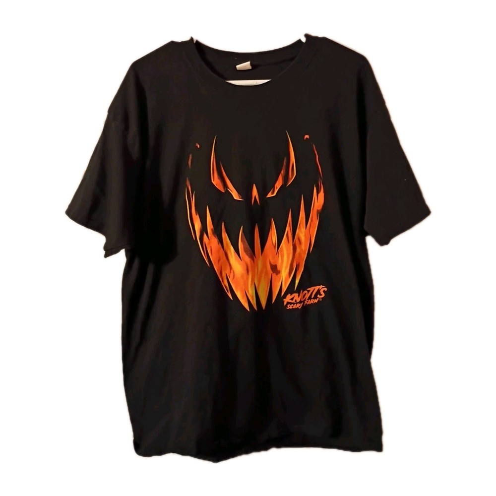 Knott’s Scary Farm Halloween Pumpkin Y2K Vintage T-SHIRT XL (No Size Tag)  Rare