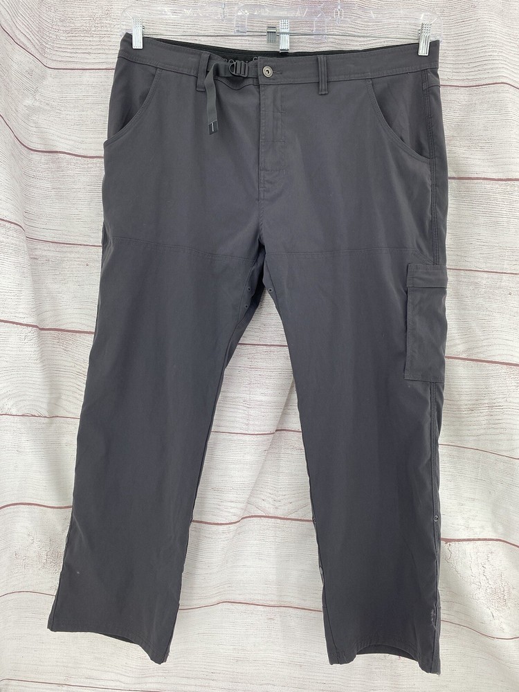 prAna Pants Mens 42 X 29 Gray Zion Hiking Pants Roll Up
