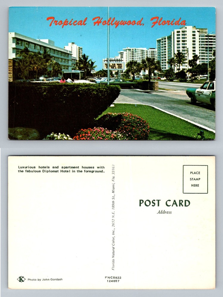 Hollywood, FL-Florida, Diplomat Hotel & Apartment Houses Vintage Postcard