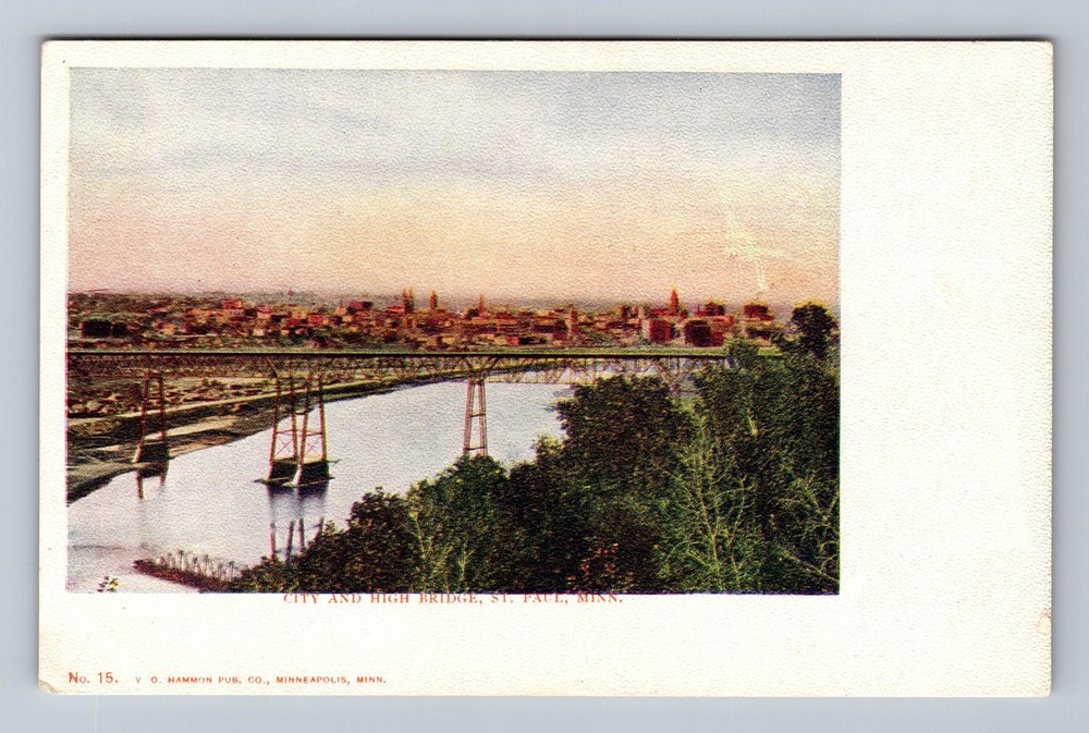 St Paul MN-Minnesota City And High Bridge Vintage Postcard