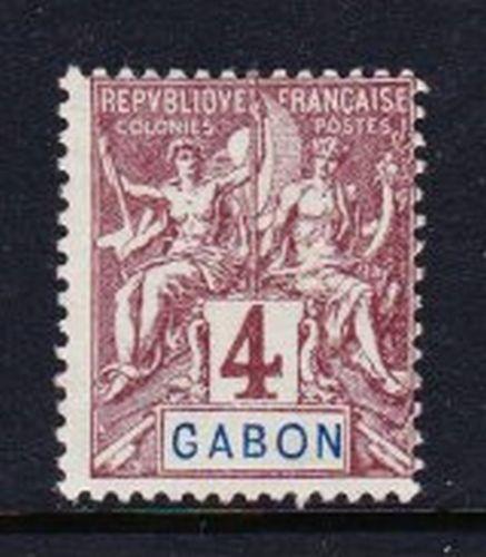 Album Treasures Gabon Scott #18  4c Navigation & Commerce Mint Lightly Hinged