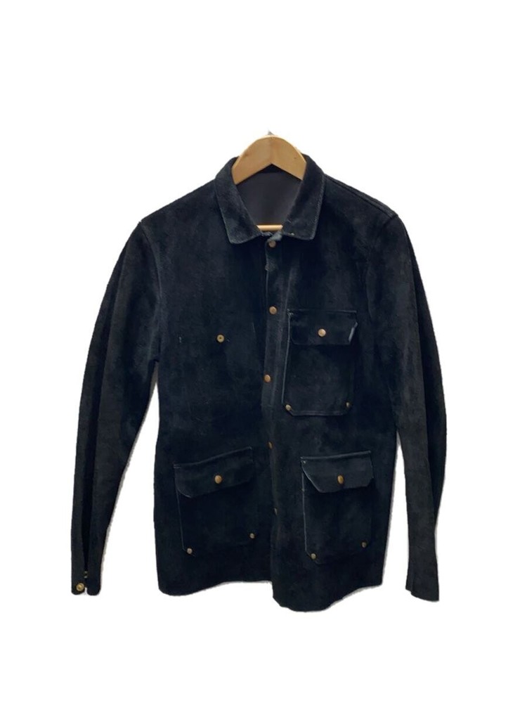 Men's Black Cowhide Leather Blouson Jacket 427