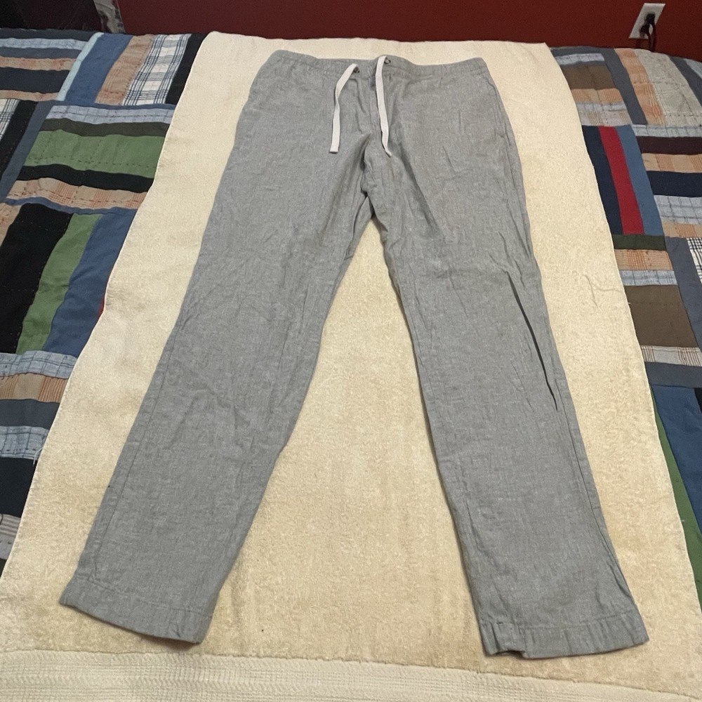 J Crew Pants Mens 35 X 32 Driggs Linen/Cotton Blend Drawstring Pants J.Crew