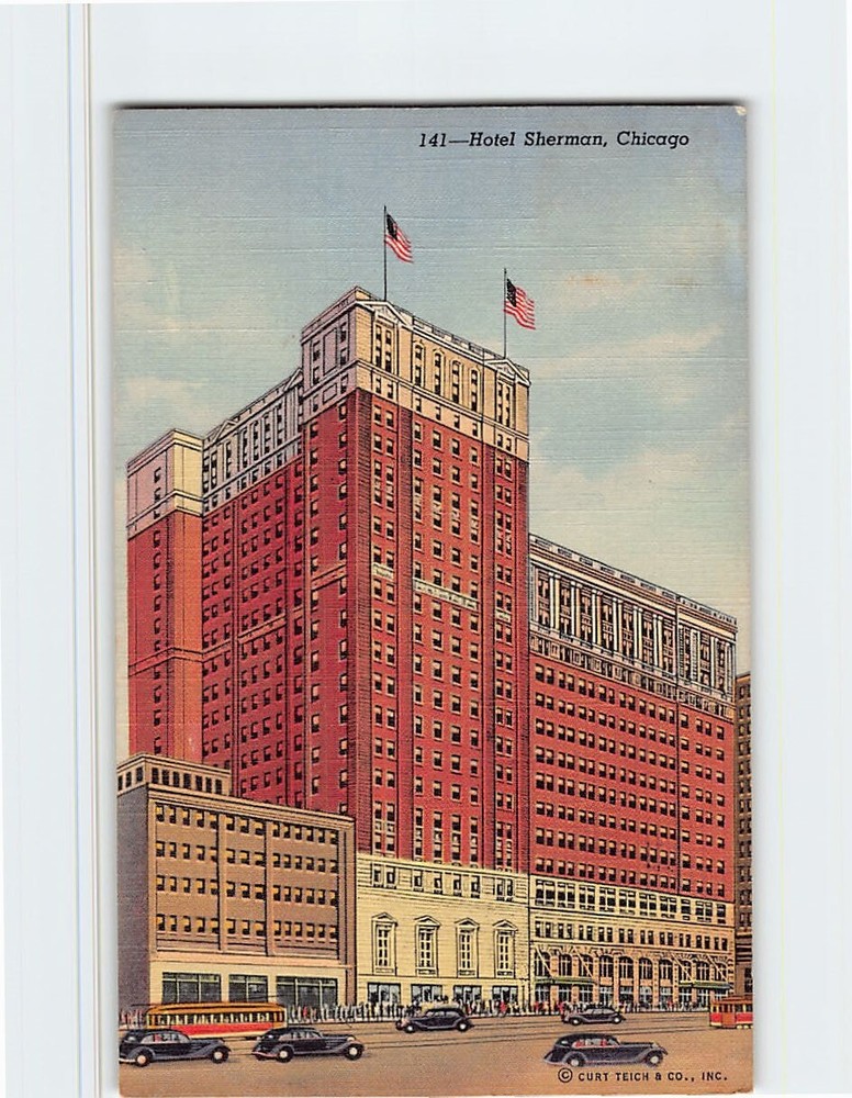 Postcard Hotel Sherman Chicago Illinois USA