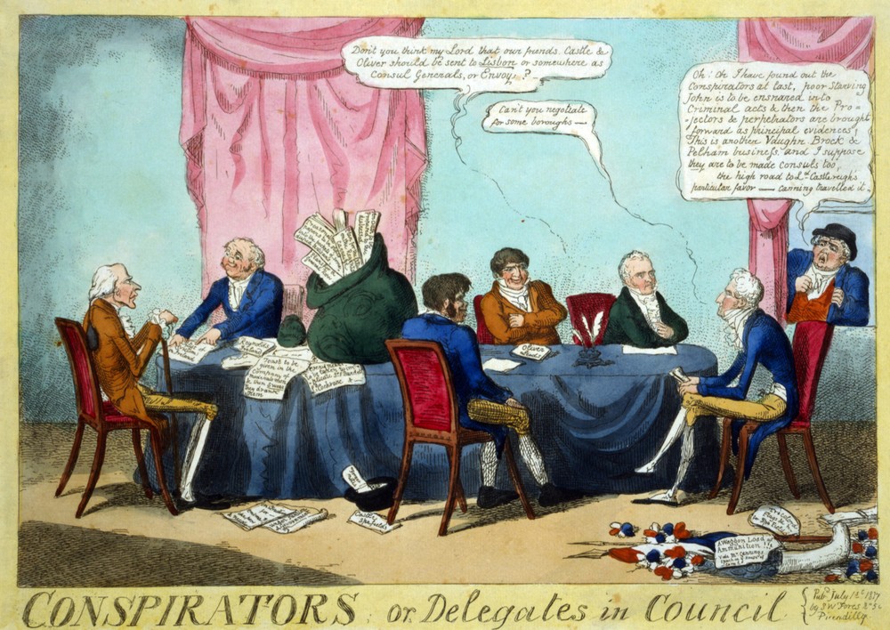Conspirators or delegates in Council Poster. Graphic Art. Interior Design. 2154