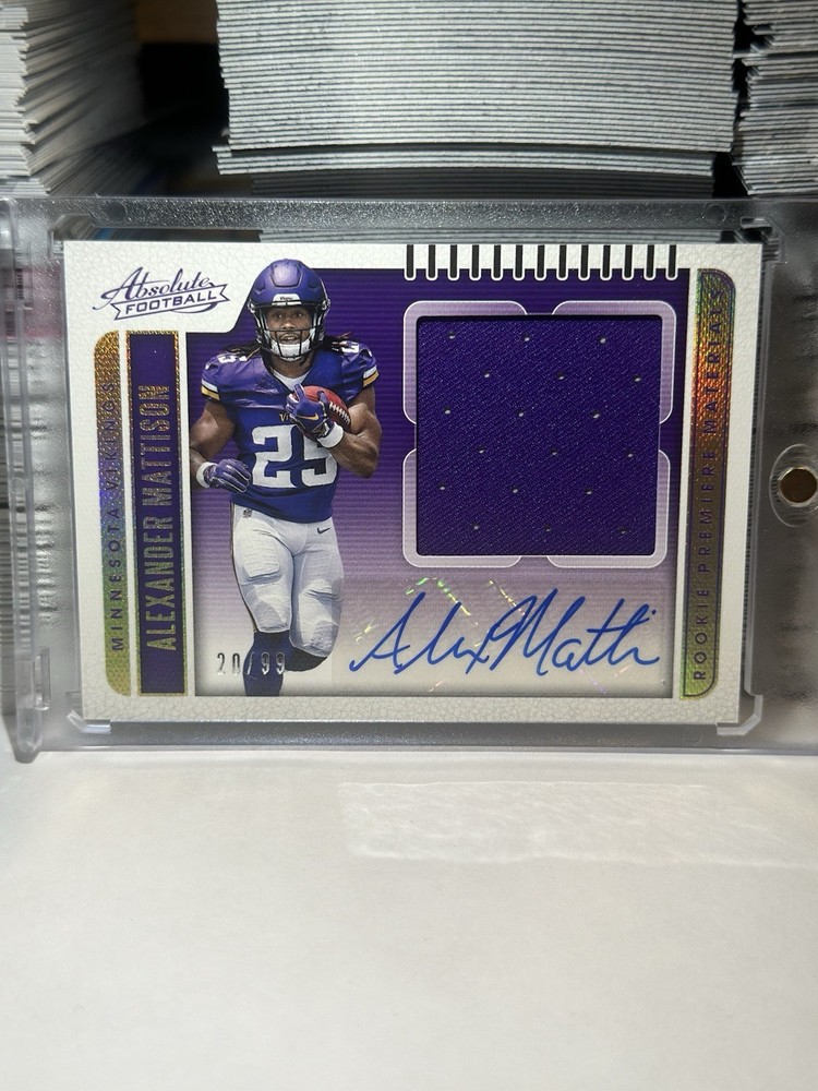 ALEXANDER MATTISON /99 Rookie Patch Auto  🔥2019 Absolute #202 🔥Vikings