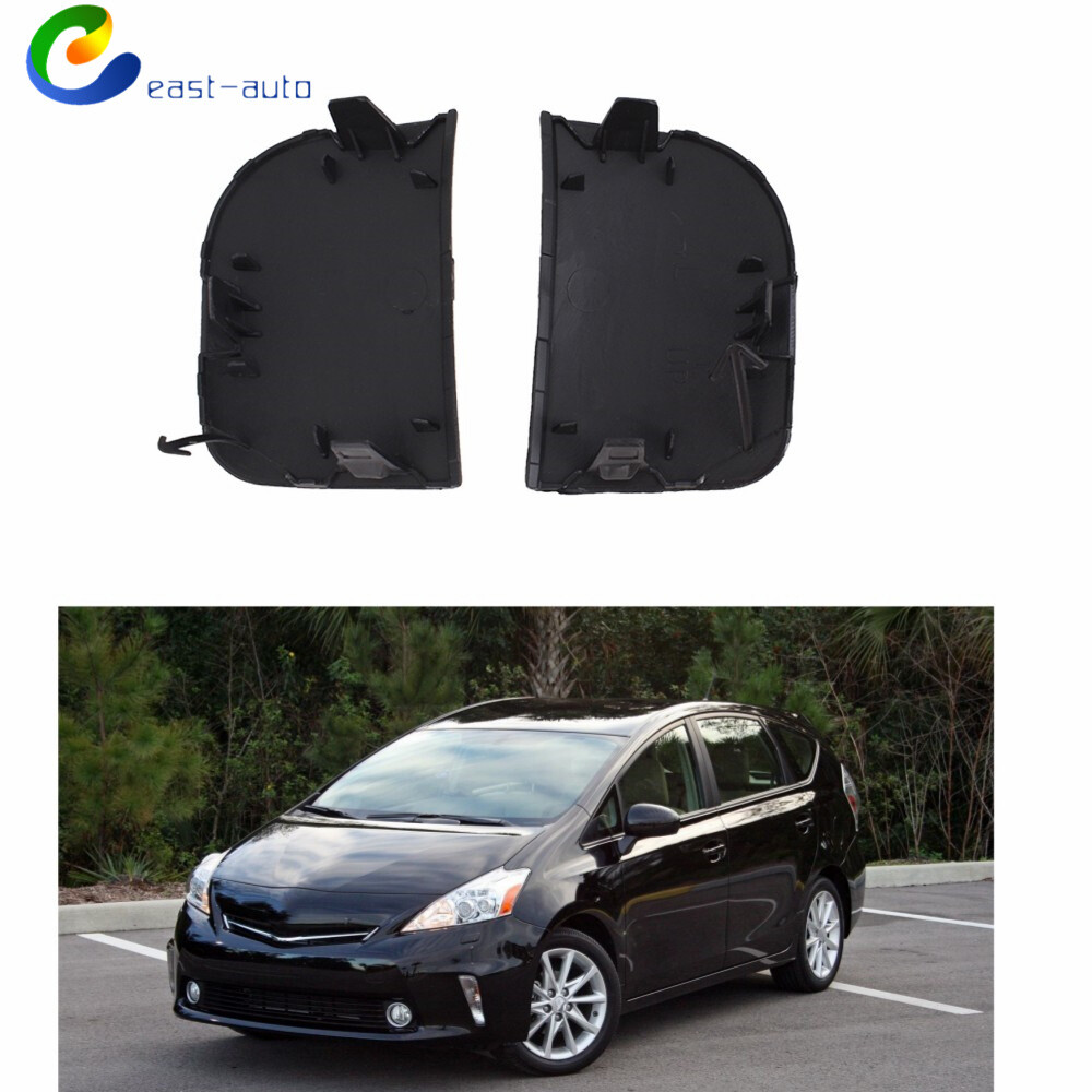 2012-2015 Toyota Prius Black Front Bumper Tow Hook Cover Cap 2PCS