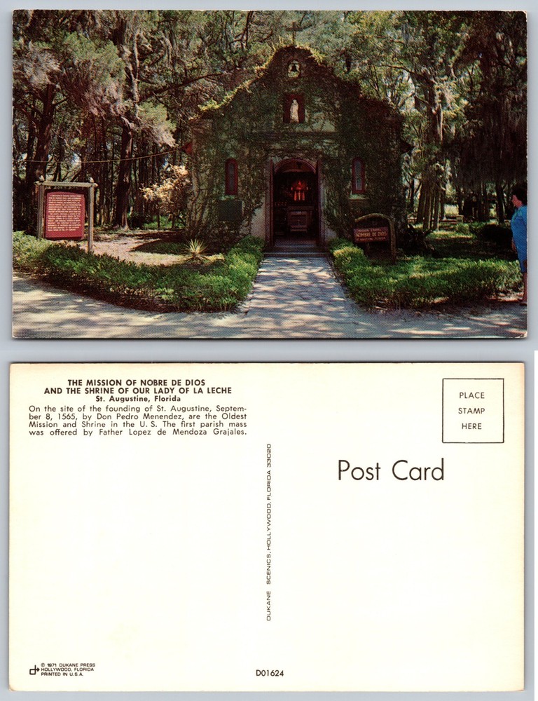 Mission Nombre De Dios Shrine St Augustine Florida Postcard