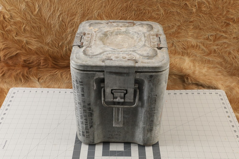 AMMO COMPONENT BOX METAL MK2 MOD 0 75 MM GUN T83 VINTAGE US MILITARY FUZE 1950s
