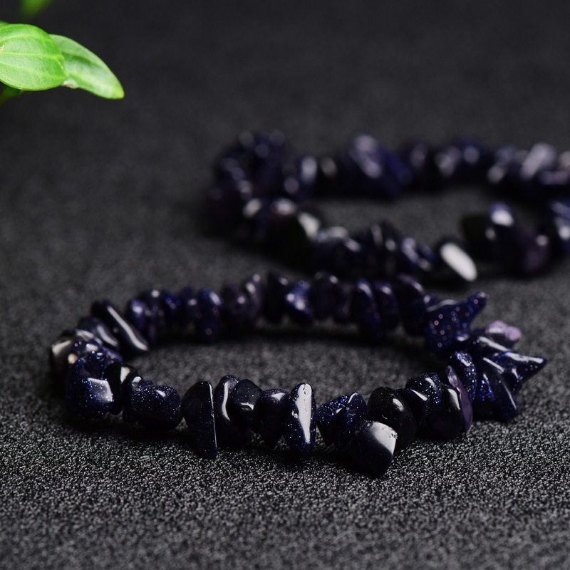 Natural Blue Sandstone Quartz Crystal Chip Bead Stretchy Bracelet Bangle Healing