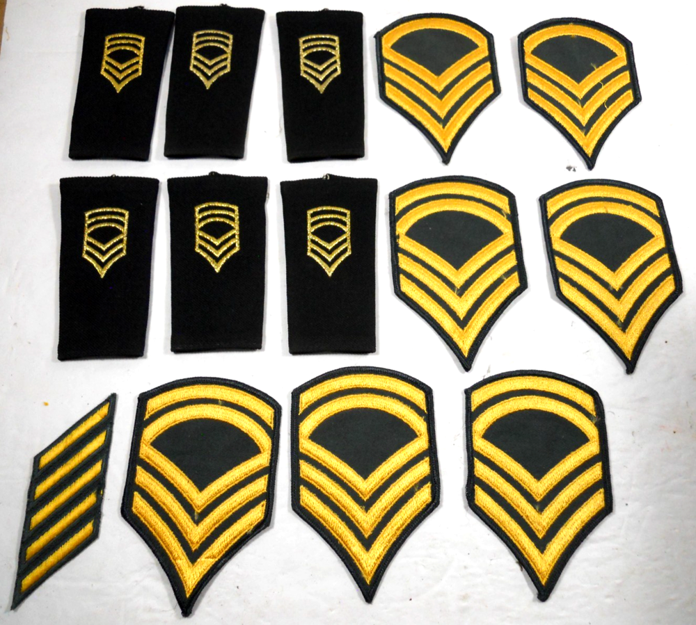 US Army Sergeant rank military insignia patches, service stripe shoulder mark