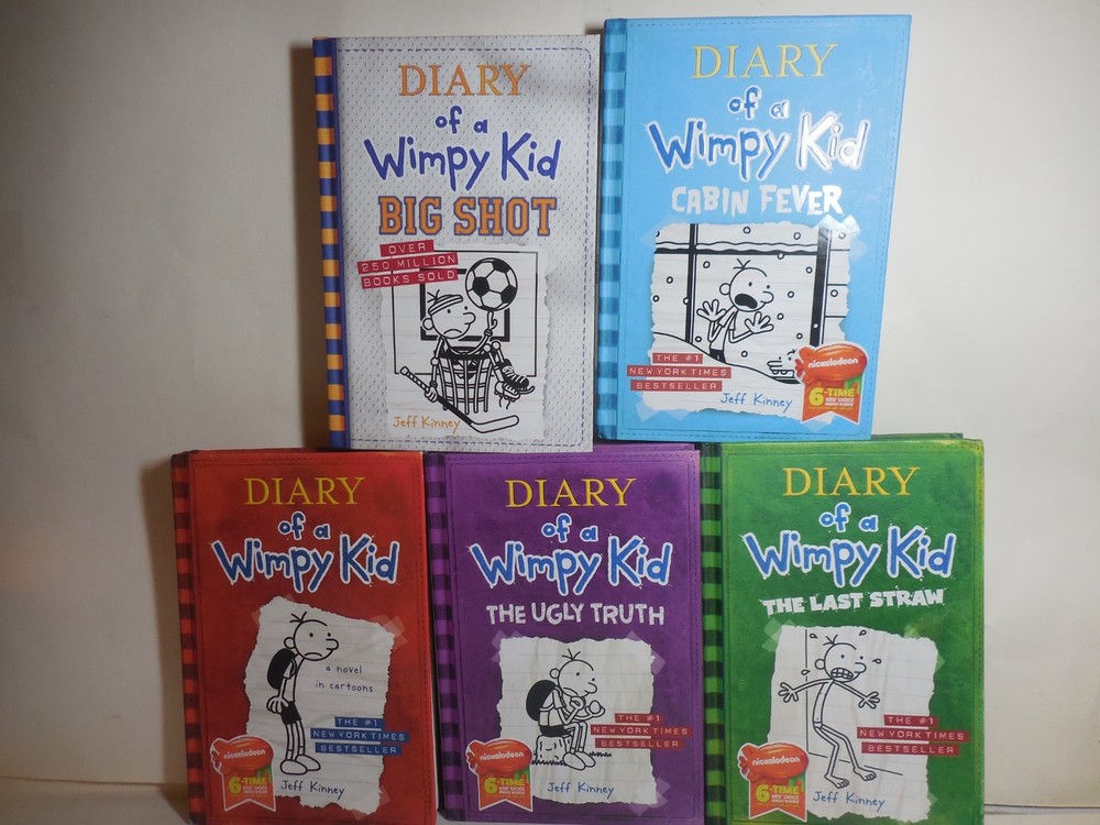 Diary of a Wimpy Kid Hardcover Lot 5 Books By Jeff Kinney Summer Reading