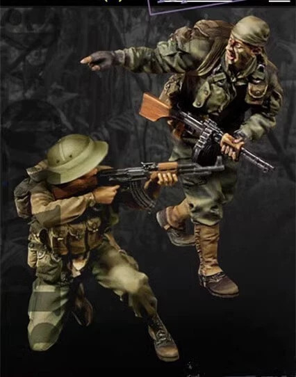 1/35 resin figures model kit Vietnam War 2 US soldiers unpainted unassembled