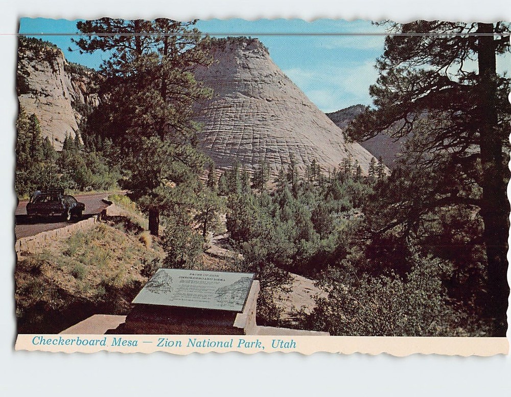 Postcard Checkerboard Mesa Near the East Entrance Zion National Park Utah USA