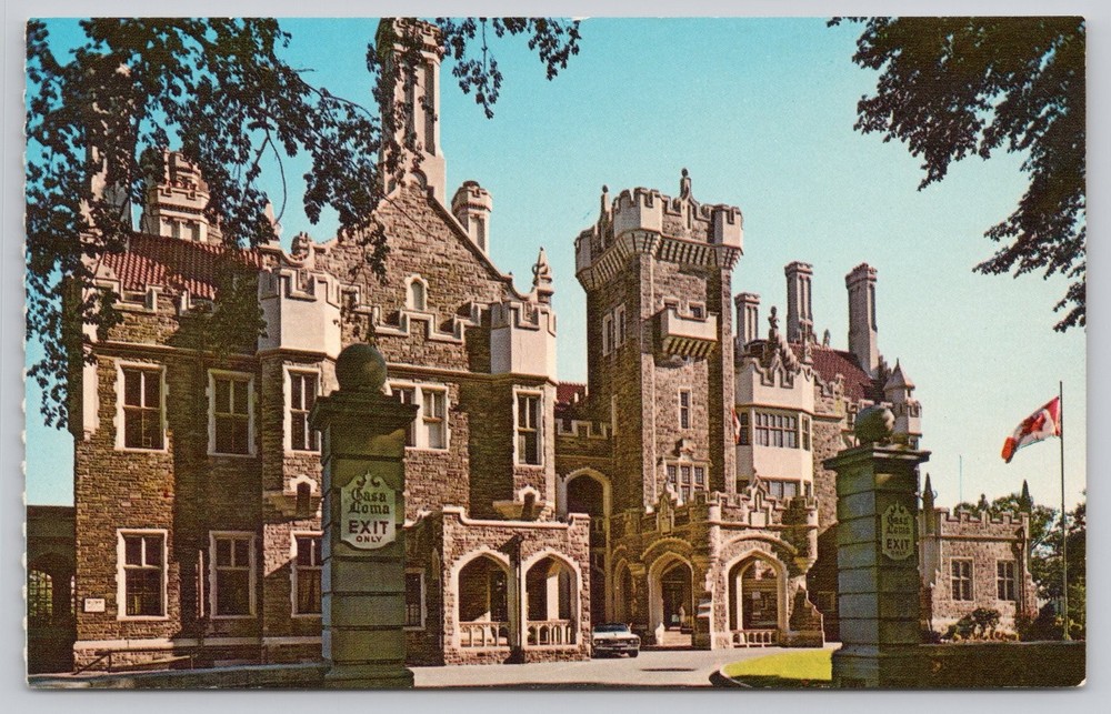 Vintage Casa Loma Toronto Ontario Canada Plastichrome Castle Mansion Postcard