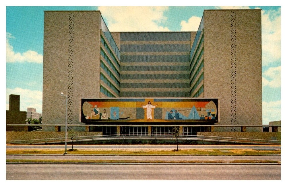 c1960 Fannin St Methodist Hospital Texas Medical Center Houston Vintage Postcard