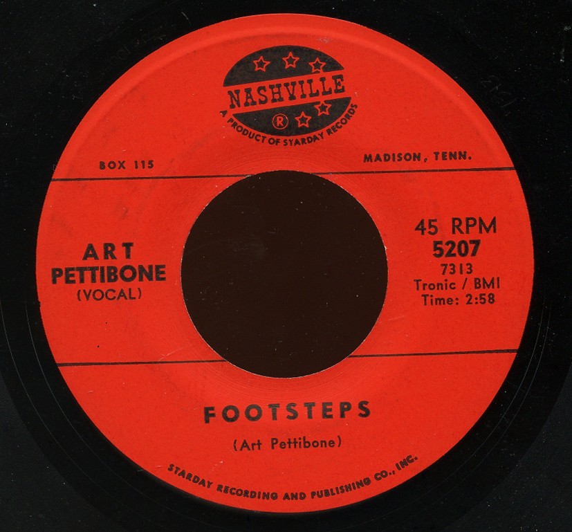 HEAR - Rare Country Bopper 45 - Art Pettibone - Footsteps - Nashville / Starday