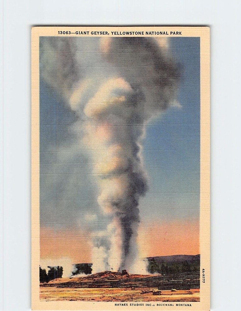 Postcard Giant Geyser Yellowstone National Park Wyoming USA