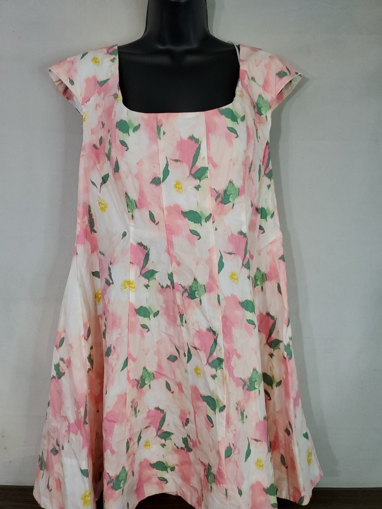 A New Day Dress Women's Size 12 Corset Woven Mini A-Line Dress Pink Floral