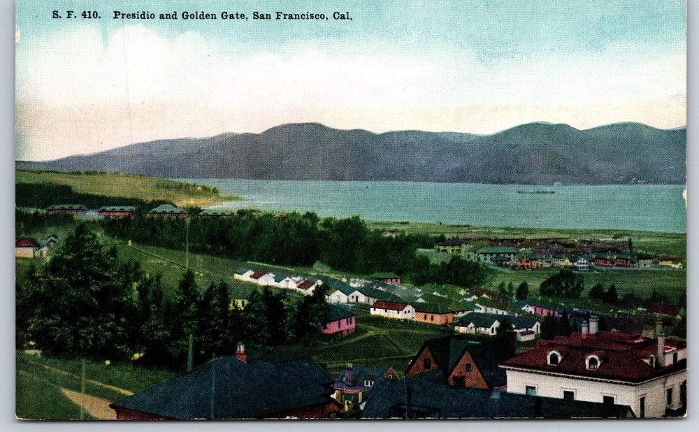 San Francisco California~Presidio & Golden Gate Scenic View~Vintage Postcard