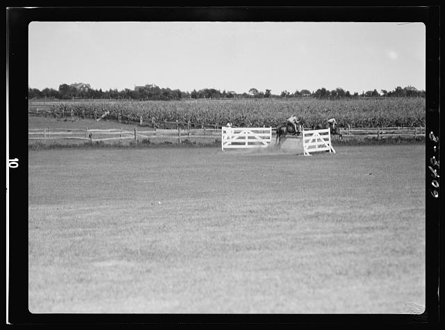 Photo:East Hampton NY 1932 Horse Show Jumping Course Horses