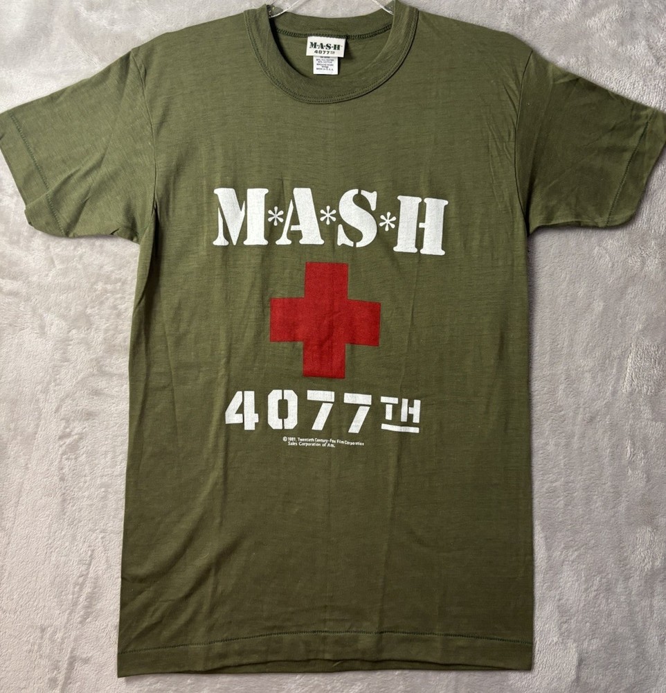 Vintage MASH 4077th Medium T Shirt  1981 TV Show Military USA Single Stitch Tee
