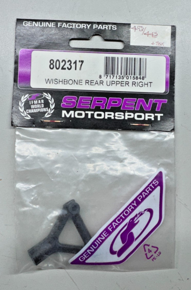 Serpent 802317 Wishbone Rear Upper Right - 710 4 WD 1/10