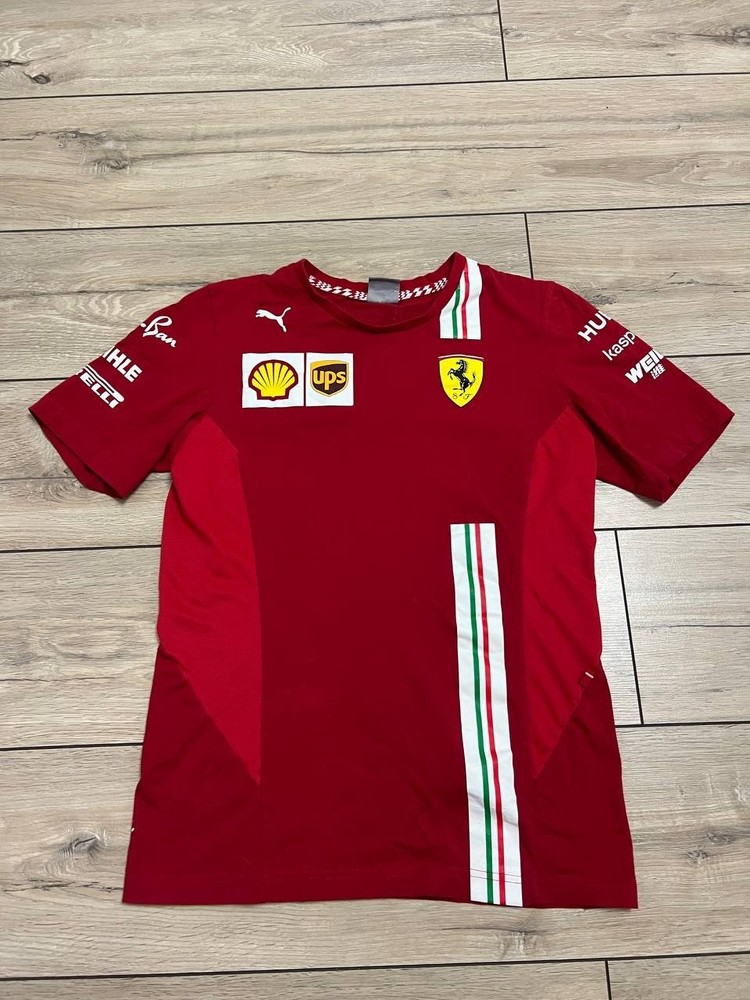 Men's Puma Scuderia Ferrari Racing Team T-Shirt Red Cotton sz S