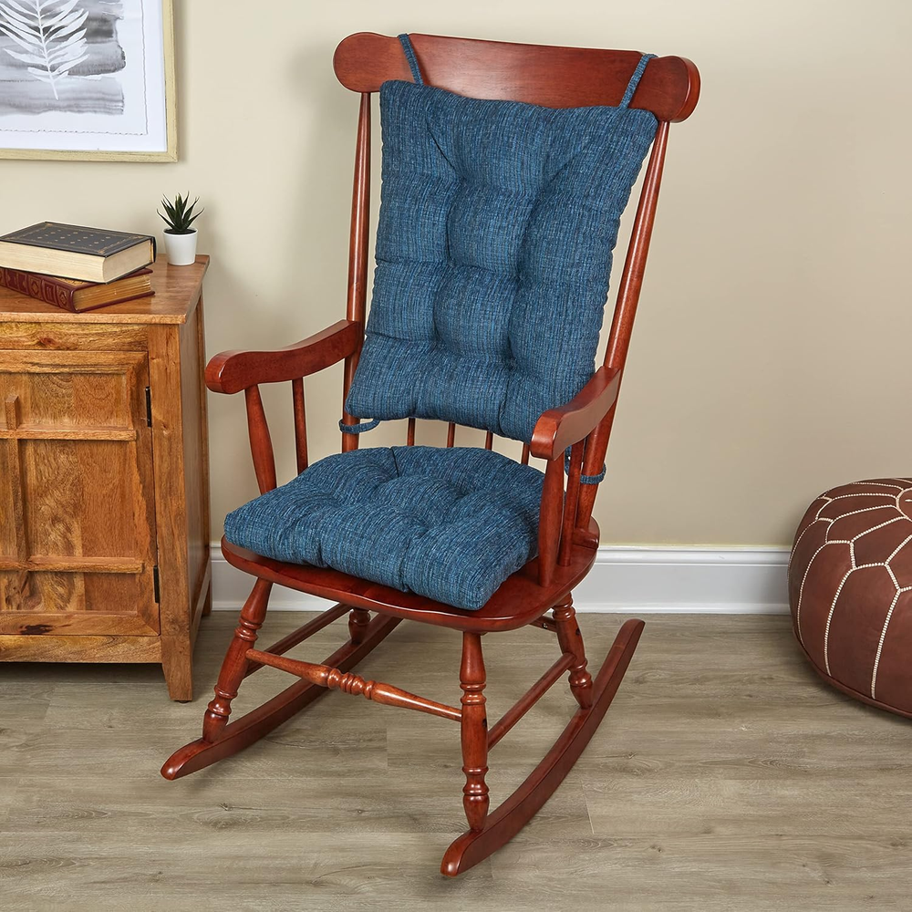 The Gripper Twill Jumbo XL Non-Slip Rocking Chair Cushion Set with Thick Padding