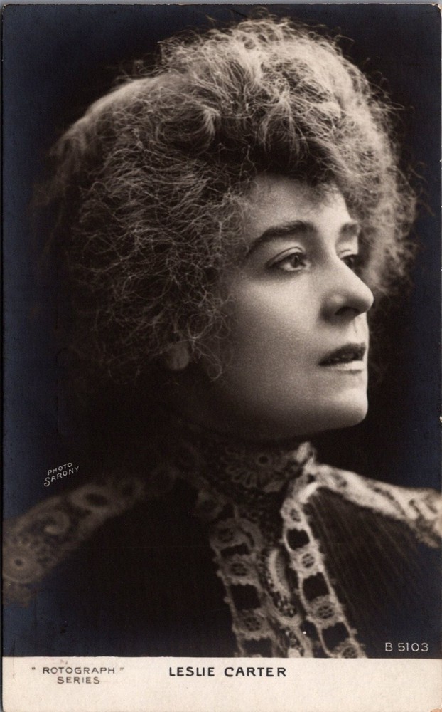 Leslie Carter PHOTO SARONY Rotograph Series Actress Portrait Postcard c.1910