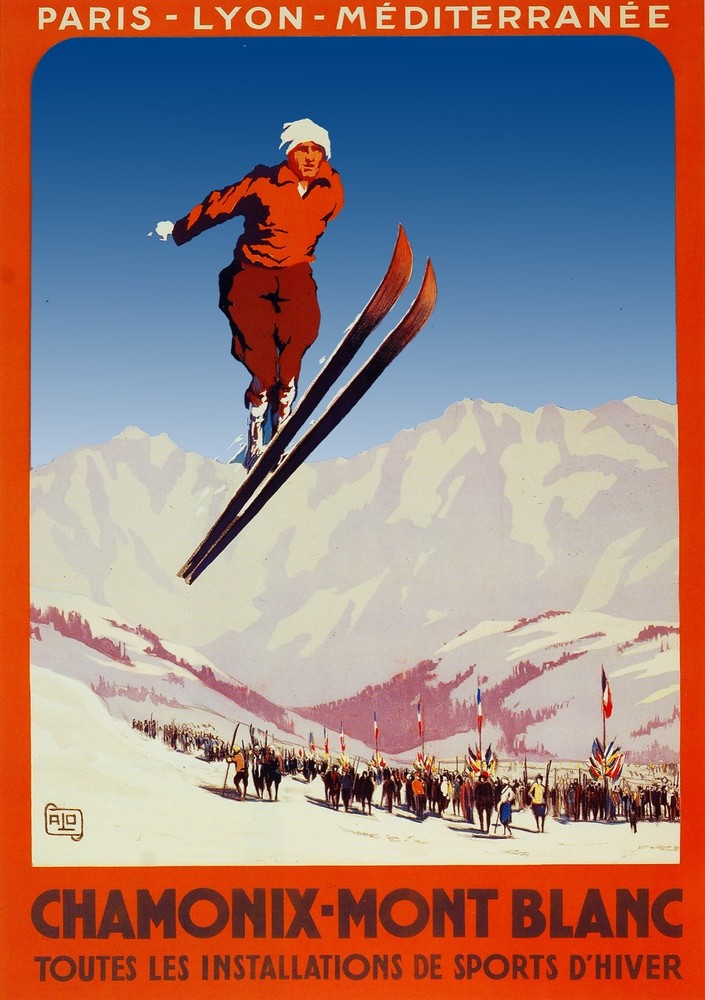 8200.Decoration Poster.Home Room wall.Art print design.Chamonix ski resort.Decor