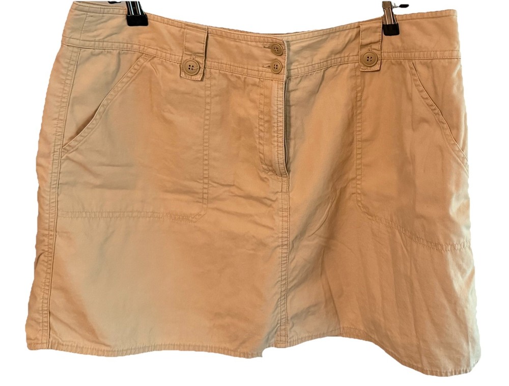 New York Company Skort Women Size 16 Khaki Minimalist Preppy 100% Cotton