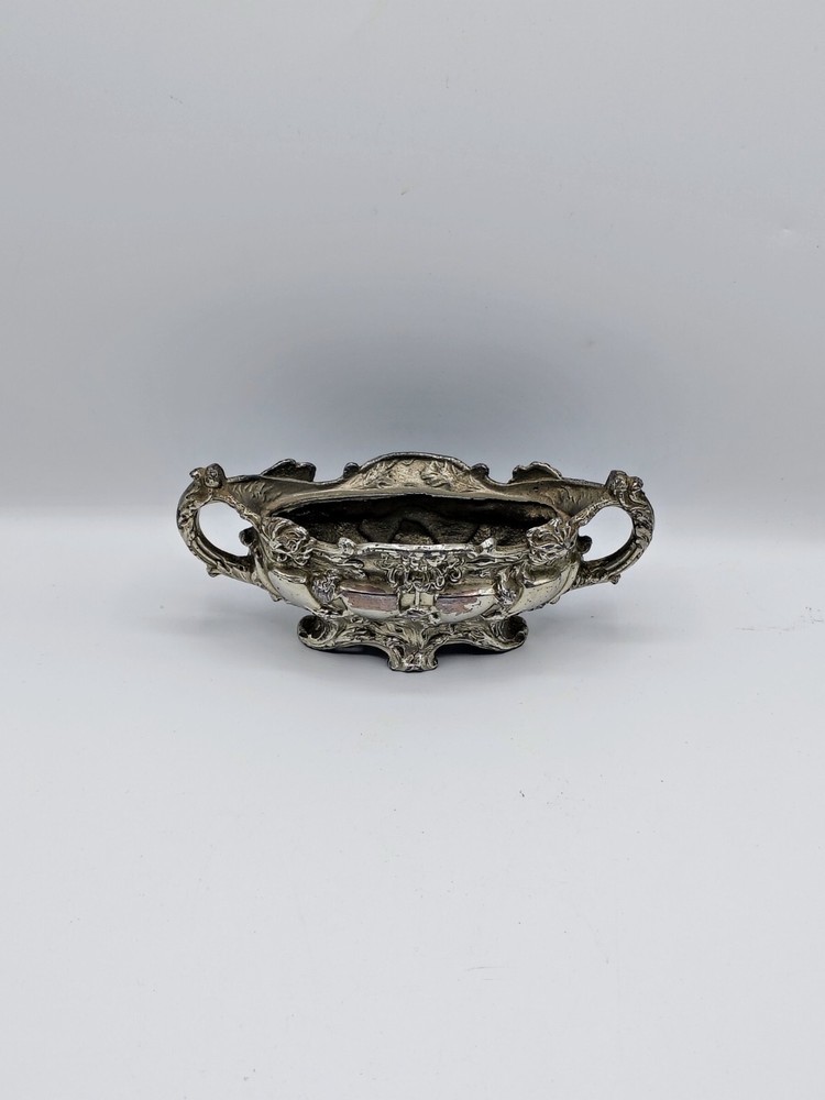 French Antique Belle Epoque Metal Jardiniere Planter Flower Pot Vase Centerpiece