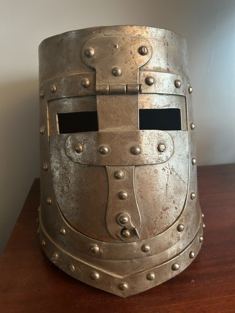 Medieval Reenactment Helm Heavy Steel with Opening Face Plate 13th c. design
