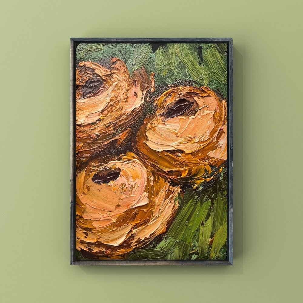 Abstract floral oil painting original impasto impressionism art