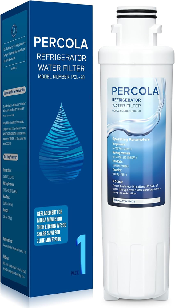 MIWF6200 Water Filter for Sharp Thor Kitchen Zline Midea Refrigerators 1 Pack
