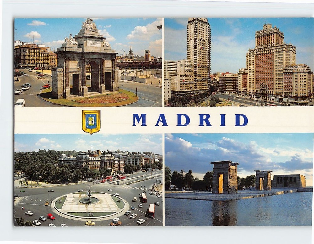 Postcard Different Aspects Madrid Spain