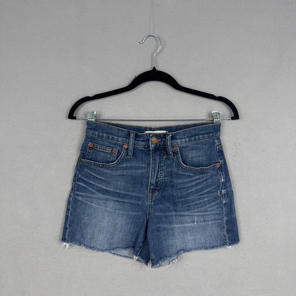 Madewell Shorts Womens 24 Blue High Rise Jean Denim Cutoff Raw Hem Cowgirl Jorts