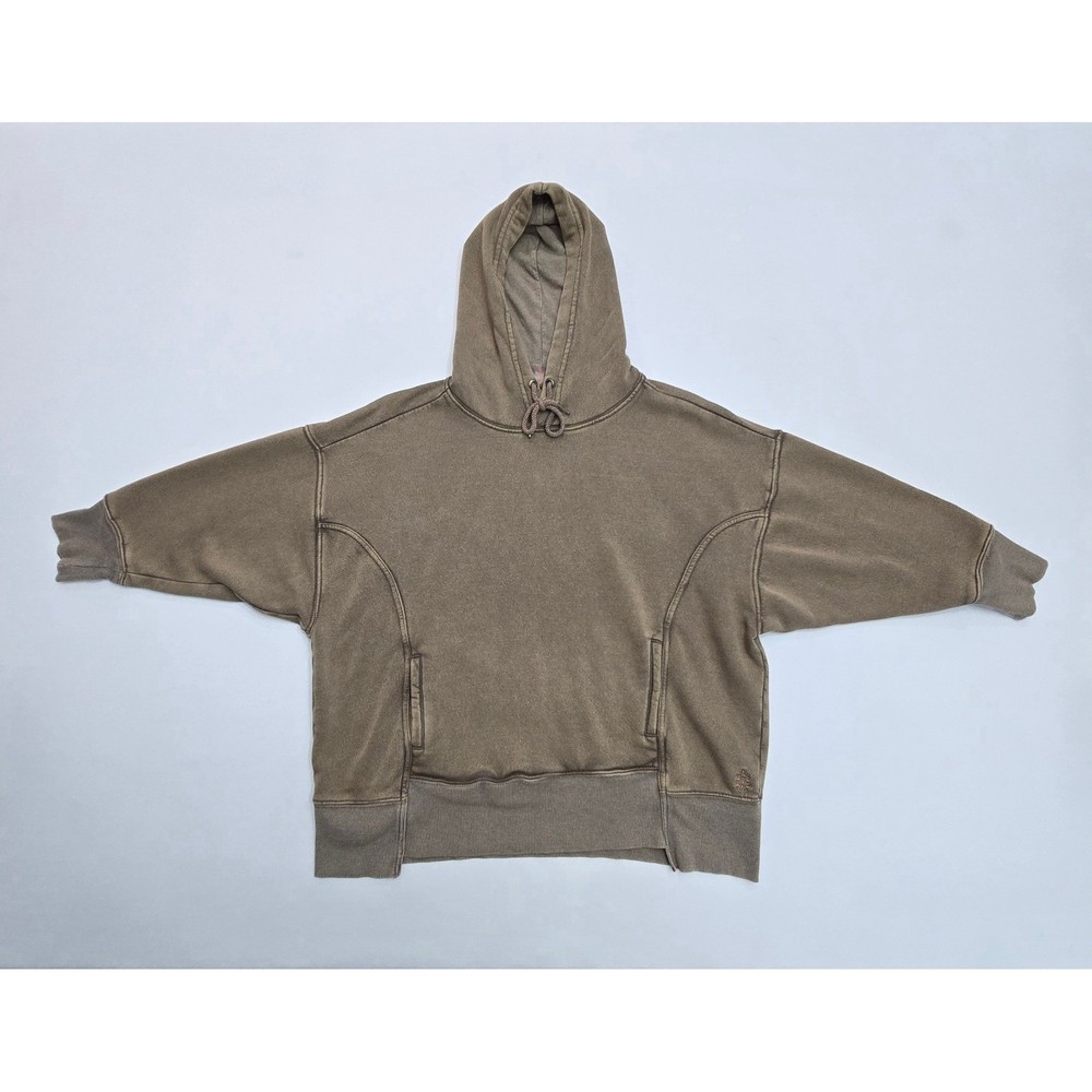 Free People Hoodie XS Womens Taupe Pullover Sweatshirt Cozy Casual Oversized