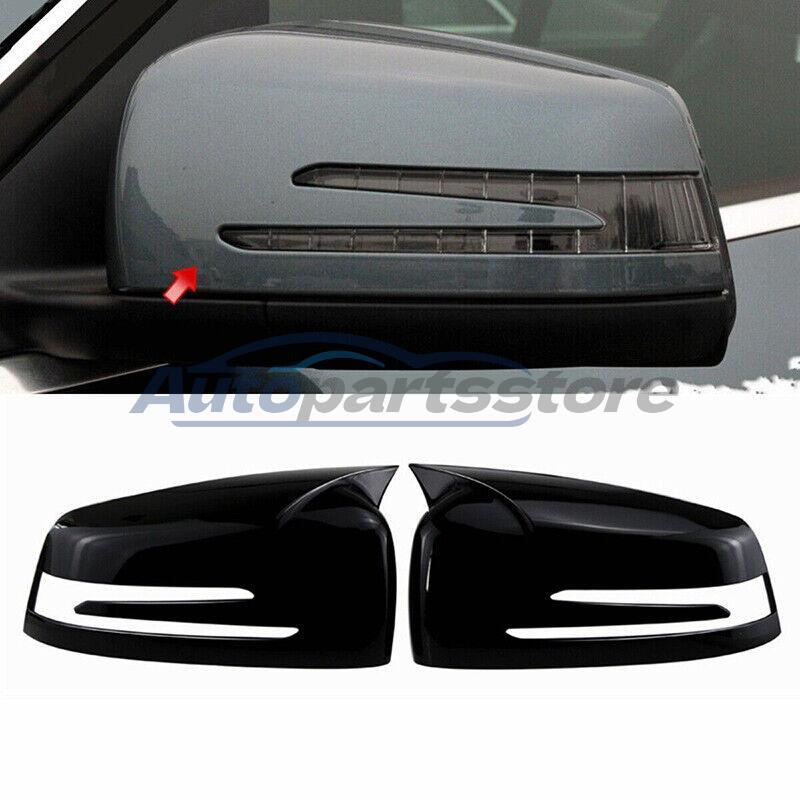 Glossy Black Wing Mirror Cover Caps For Mercedes Benz W204 W176 W212 CLA250 C63