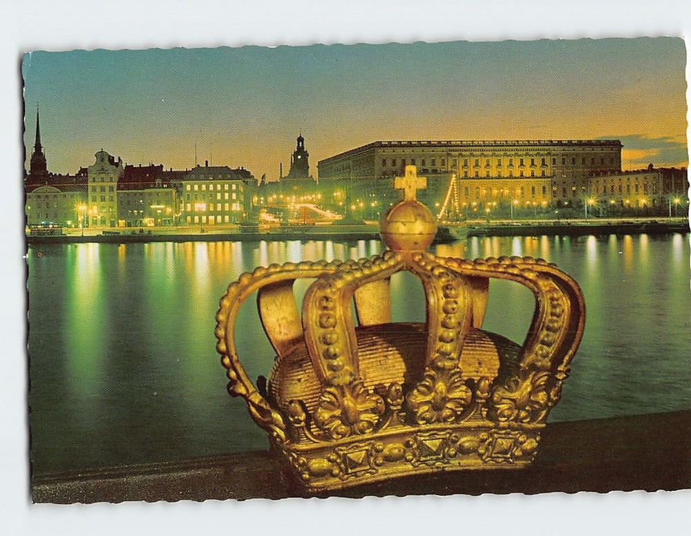 Postcard Crown The Royal Palace  Stockholm Sweden