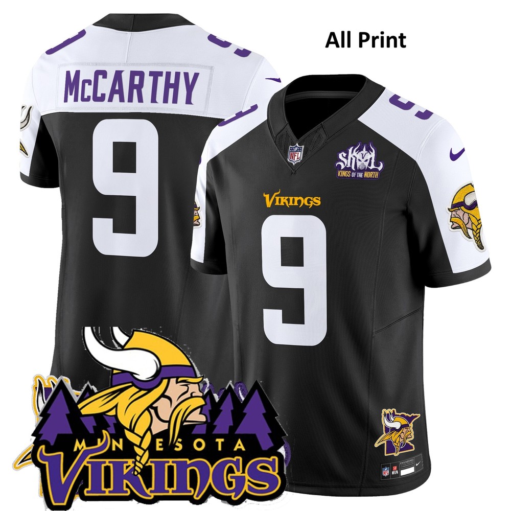 Minnesota Vikings #9 J.J. McCarthy Jersey V3 All-Print Edition