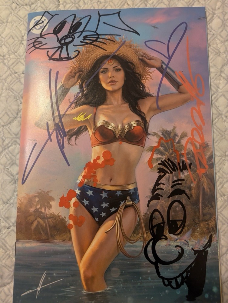 Gnorts Swimsuit Megacon WW Carla Cohen Signed/Remark/Doodle Cohen/Parillo COA NM