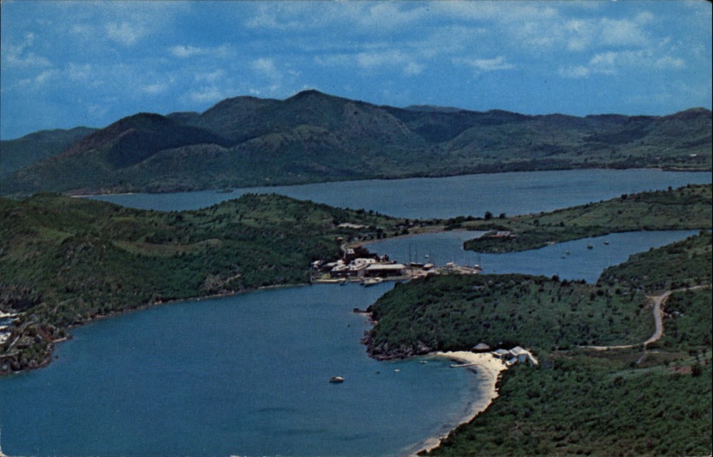Nelson's Dockyard Harbour St John's Antigua West Indies aerial view ~ 1950-60s