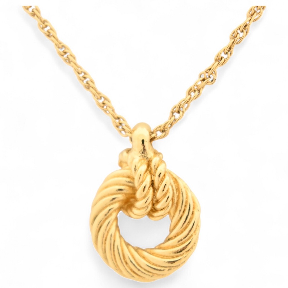 Dior Gold Twist Circle Necklace in Shiny Finish Style di6607ct