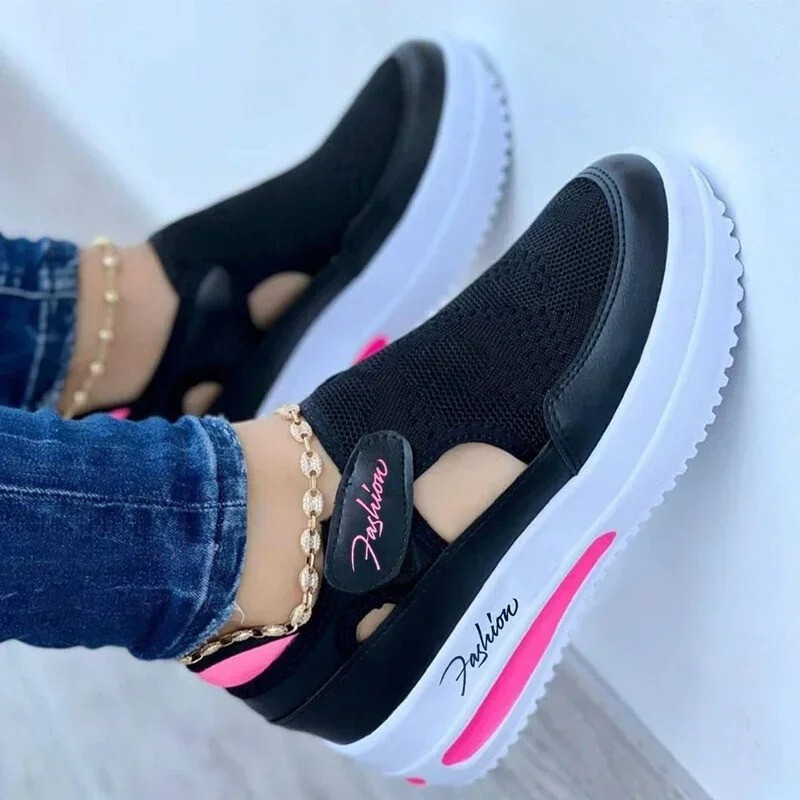 Designer Women's Sneakers - Red & Blue Canvas | High Quality, Casual Platform Te