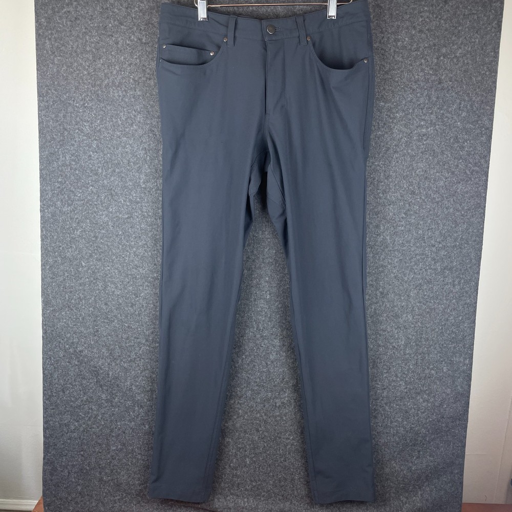 Lululemon ABC Skinny Fit 5-Pocket Warpstreme Pants Mens 31x32 Obsidian Black