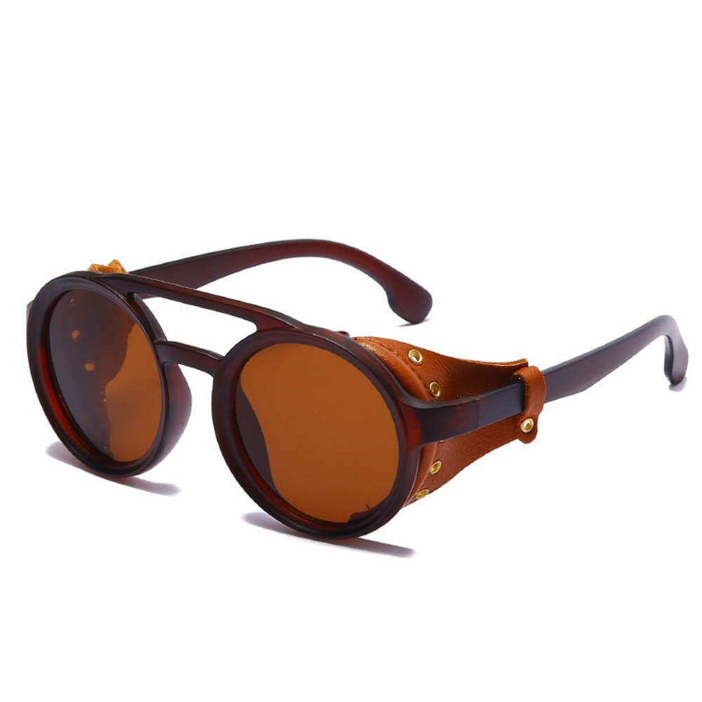 Round Frame Classic Punk Rock Windproof Pilot Retro Sunglasses for Men and Women