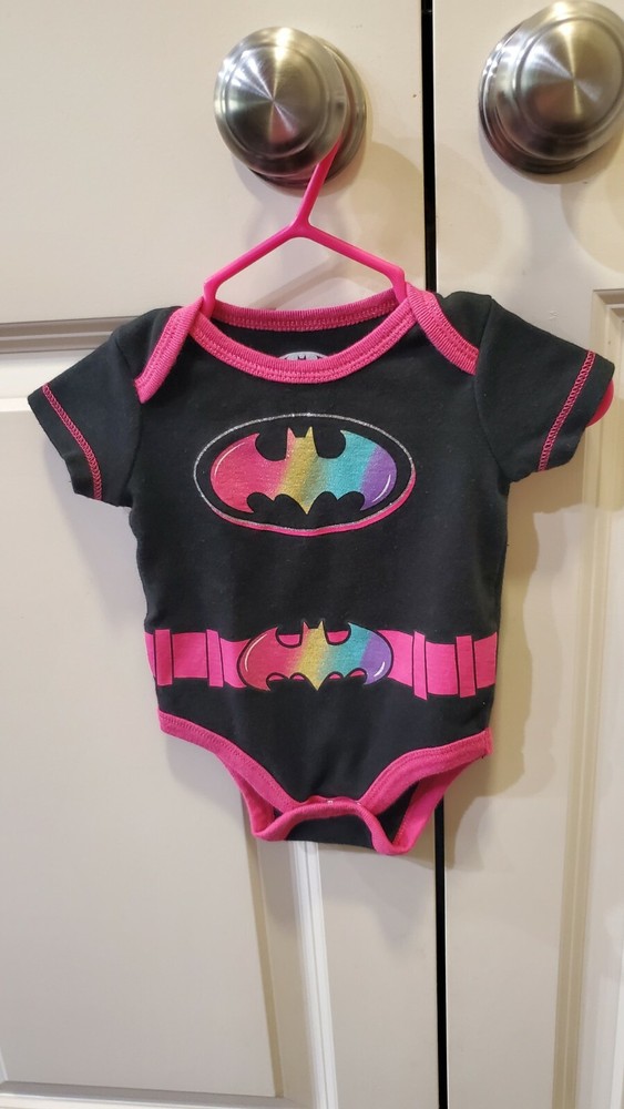 BatGirl Batman pink One piece Bodysuit Infant Baby Girl Size newborn